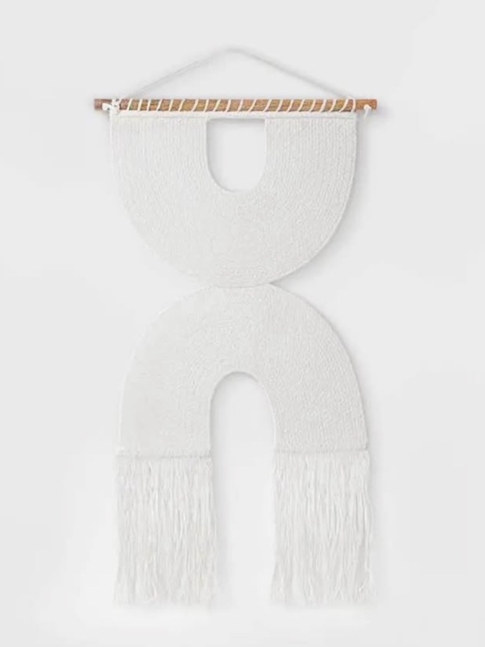 White Textured Fringe Wall Hanging